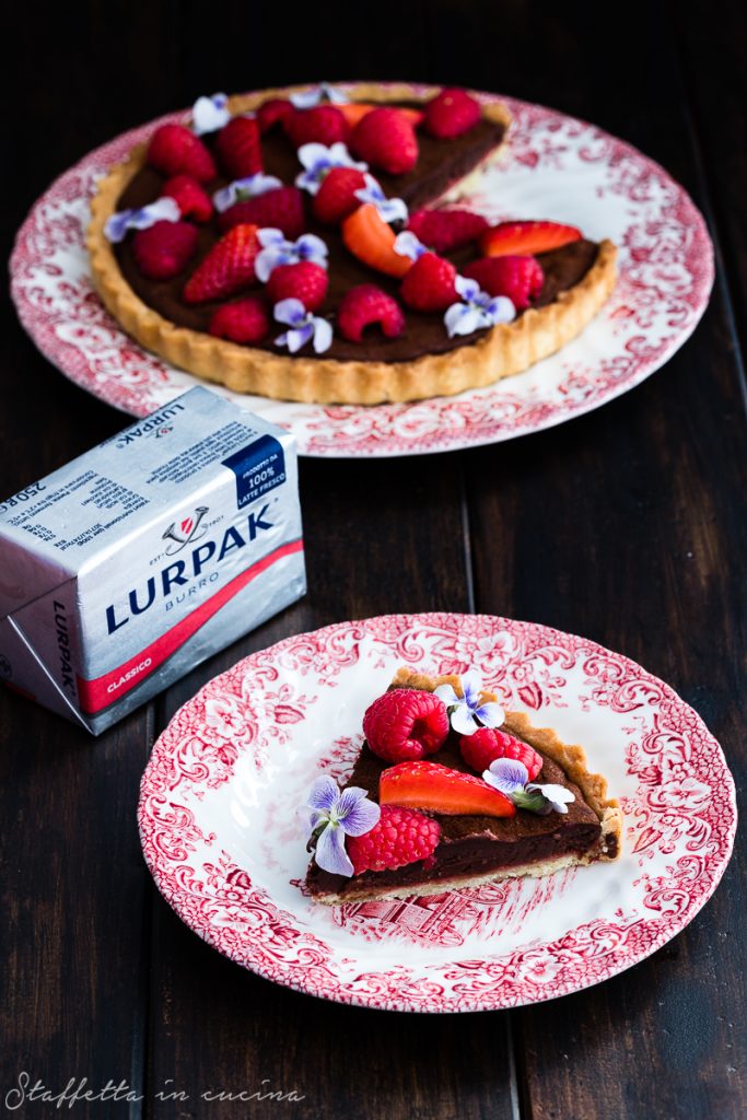 crostata cioccolato e lamponi di Ottolenghi