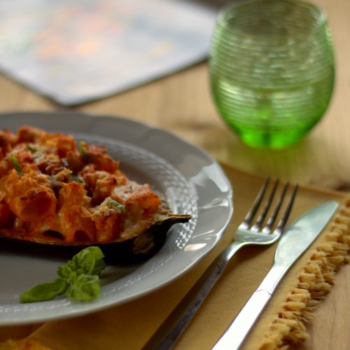 pasta in scrigno di melanzane